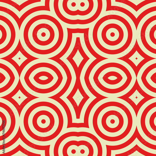 Rhombuses, circles, ovals ornament. Seamless checks, rings pattern. Diamonds, rounds backdrop. Tiles wallpaper. Ethnic motif. Geometric linear background. Digital paper. Geometrical textile print.