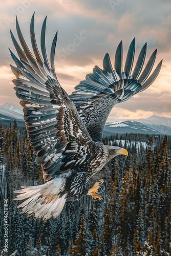 Fantastical Wildlife of golden eagles, Radical Imagination in mountain skies