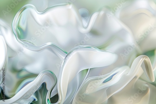 Glass organic forms, close-up plastic object, macro, 3d abstract background