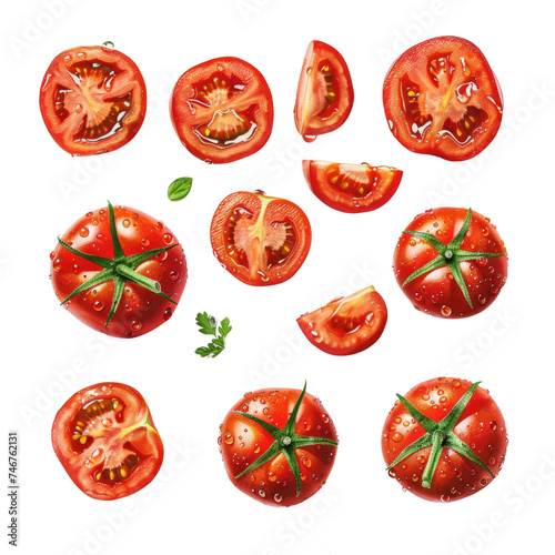 Tomato watercolor isolated on white background PNG transparent background