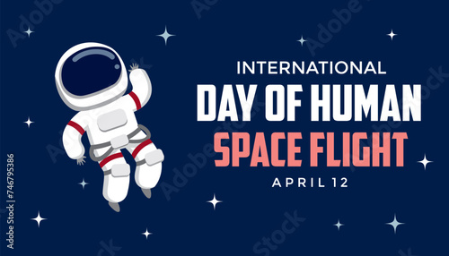 international day of human space flight vector illustration design