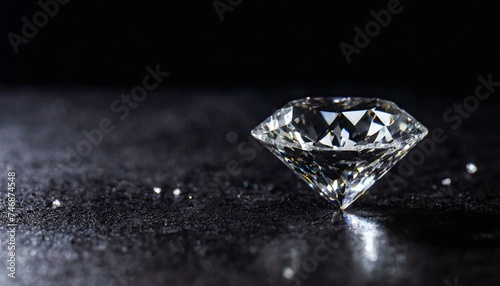 Brilliant Diamond on a Dark Background, isolated
