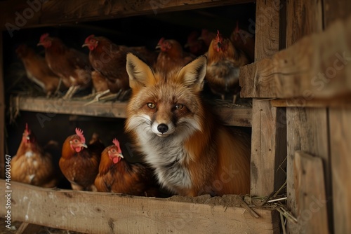 Fox Amidst the Chickens