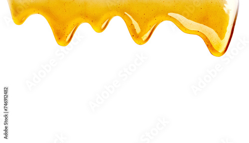 Honey dripping seamlessly repeatable from the top over white with copyspace and text, Organic product from the nature for healthy with traditional style, PNG transparency
