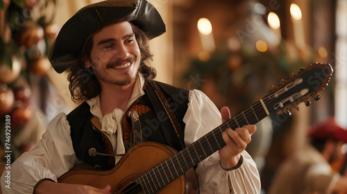  A photo of a musician performing at a renaissance festival
