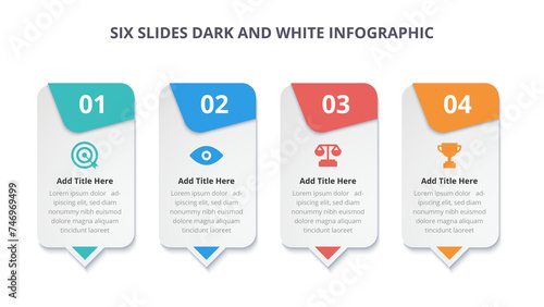 Infographic template with 4 steps, modern design template for infographics