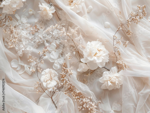 Wedding Aesthetic Backgound with Elegant Flowers