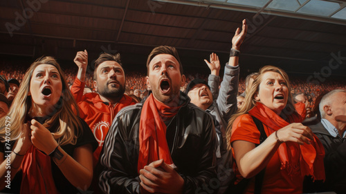 Excited Fans Cheering at a Sports Event