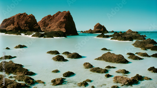analog-style-photograph-capturing-rugged-rocks-scattered-amid-a-landscape-of-coarse-sand-complement