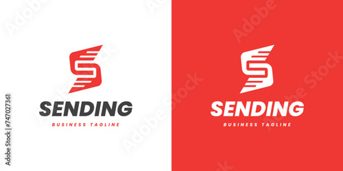 wings delivery letter s logo design