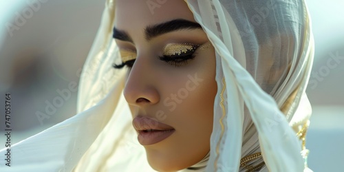 side portrait of a beautiful arabic woman