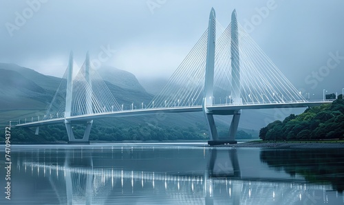 cable stay bridge across the strait