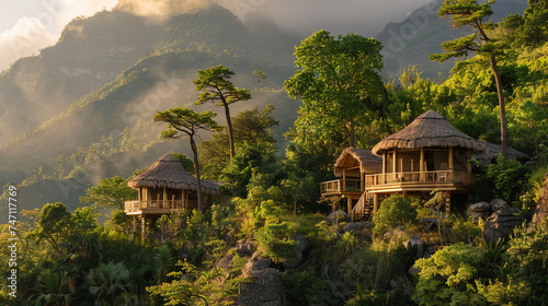 A sustainable eco lodge nestled in a pristine natural environment offering immersive experiences that educate visitors about local ecosystems support conservation efforts and