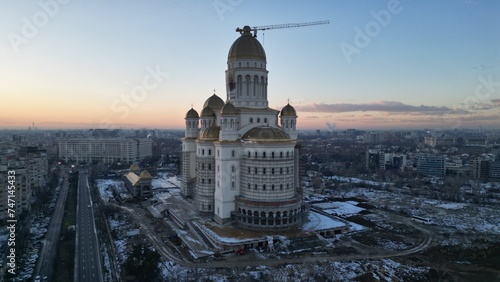 Bucharest in winter, view from above