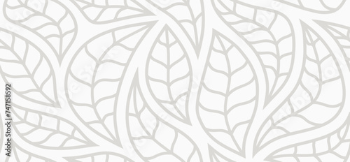 Seamless pattern of abstract floral leaf. 