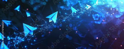 Background with telegram logos, abstract