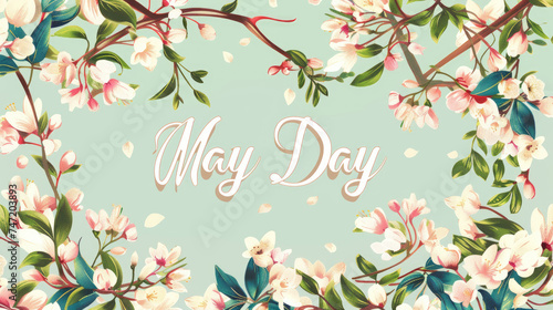 May Day, Include a border of blossoming branches 