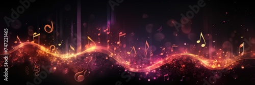 Colorful bokeh music note shape ,city at night