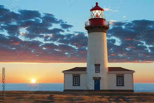 Lighthouse on Sandy Beach