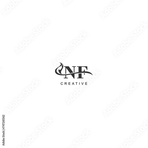 Initial NF logo beauty salon spa letter company elegant