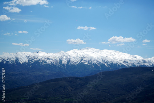 Mountain valley with snowy peaks in Turkey