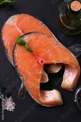 fresh raw red fish salmon trout for healthy eating