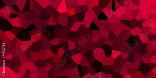 Abstract red and black broken stained glass background design with line. geometric polygonal background with different figures. low poly crystal mosaic background. geometric triangle shape. 