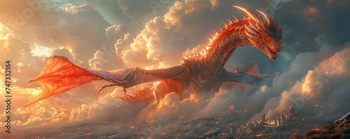 Legendary dragons soaring above ancient kingdoms their power unmatched and revered