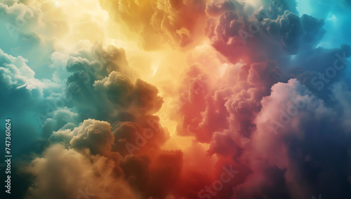 an image of colorful and bright colors in the clouds 