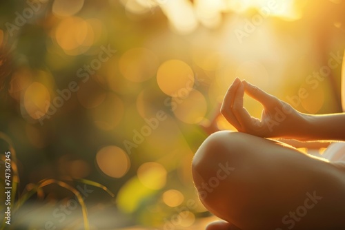 Tranquil Meditation at Sunset, Wellness Concept