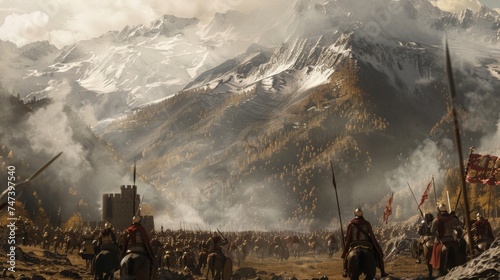 The battle cries of Swiss pikemen echo through the mountains as they defend their homeland against invading forces.