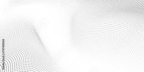 Abstract halftone wave dotted background. Futuristic twisted grunge pattern, dot, circles. Vector modern optical pop art texture for posters, business cards, cover,ilustration