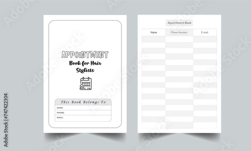 Appointment Book For Hair Stylists Planner Template
