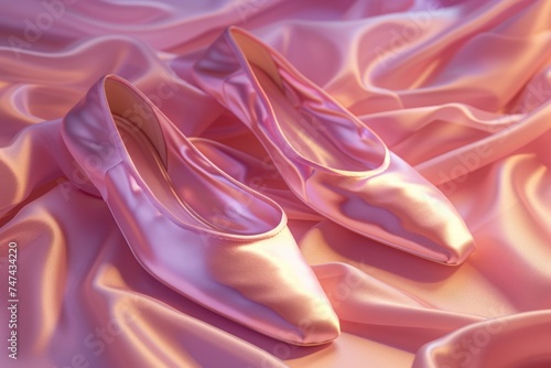 Luxurious satin ballet slippers, crafted for elegant performances with comfort in mind.