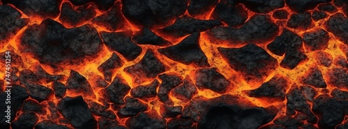 The background is hot black-orange lava
