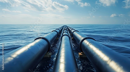  Offshore Industry oil and gas production petroleum pipeline. Offshore industry pipeline in action, transporting oil and gas.