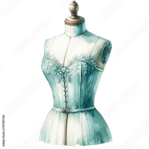 dress form watercolor transparent background