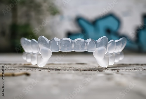 orthodontics for teeths, in the style of transparency and lightness, made of rubber