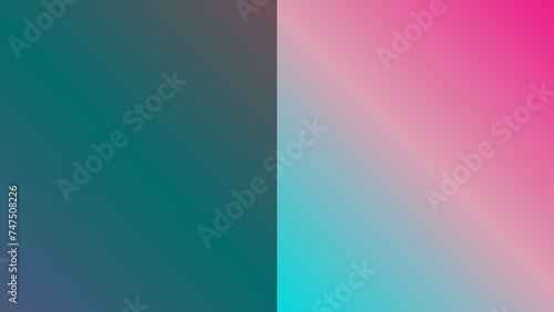 An illustration of a pink and light greenish blue with one-half darkened.