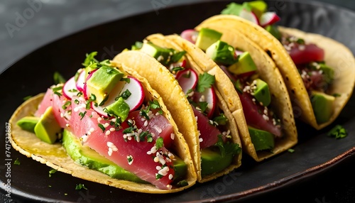 Vibrant Ahi Tuna Tacos with Avocado and Radish