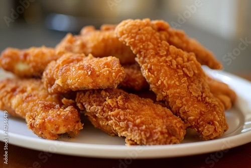 plate of chicken tenders fried 