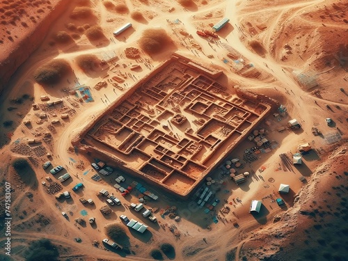 Archäologie Ausgrabung einer Tempel Ruine in der Wüste