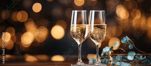  crystal glasses with silver lights