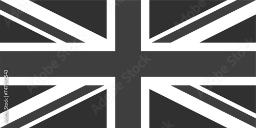 United Kingdom flag original black and white