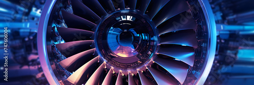 Intricate Beauty of Aviation: A Detailed Close-up of an Airplane's Turbofan Engine