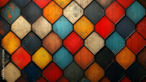 colorful grungy mosaic tile pattern background