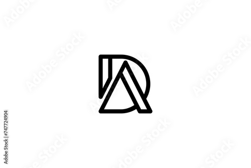 Letter AD or DA Logo Design Vector 