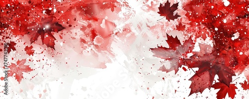 Happy Canada Day with Canada flag background