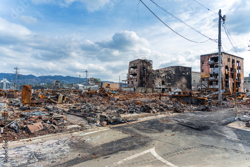 能登半島地震 輪島朝市通りの被災現場の風景