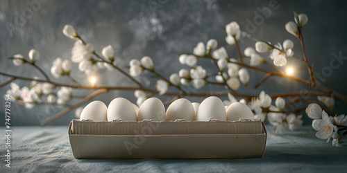 Organic white leghorn egg from free range farm.
